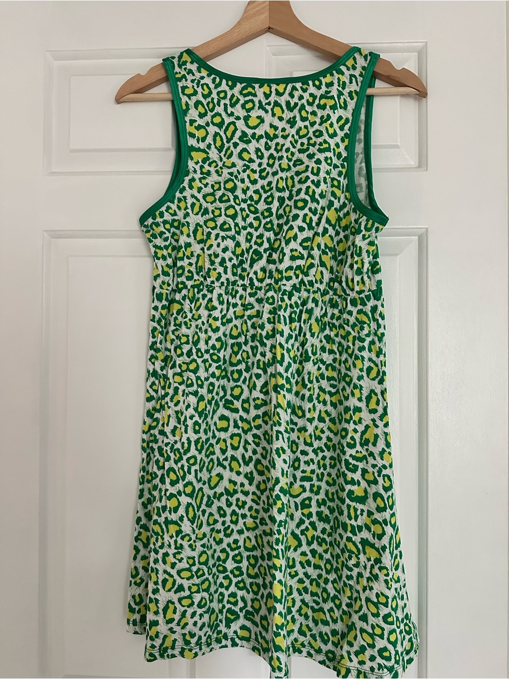 Isaac Mizrahi Green and Yellow Leopard-Print Slip Dress